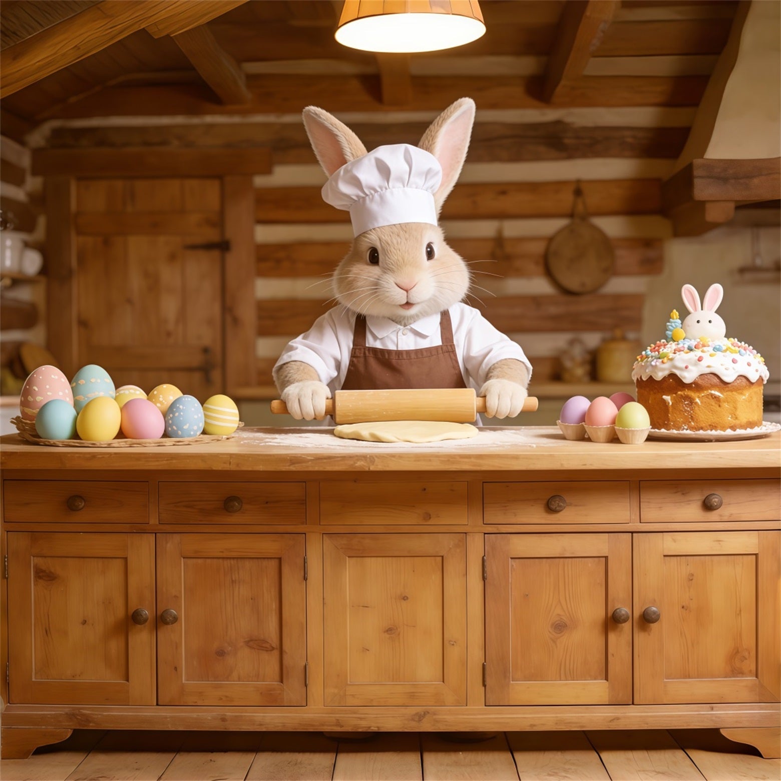 Easter Bunny Backdrop Baker Rabbit Cake Kitchen Easy Easter Backdrop UK CSH62-72