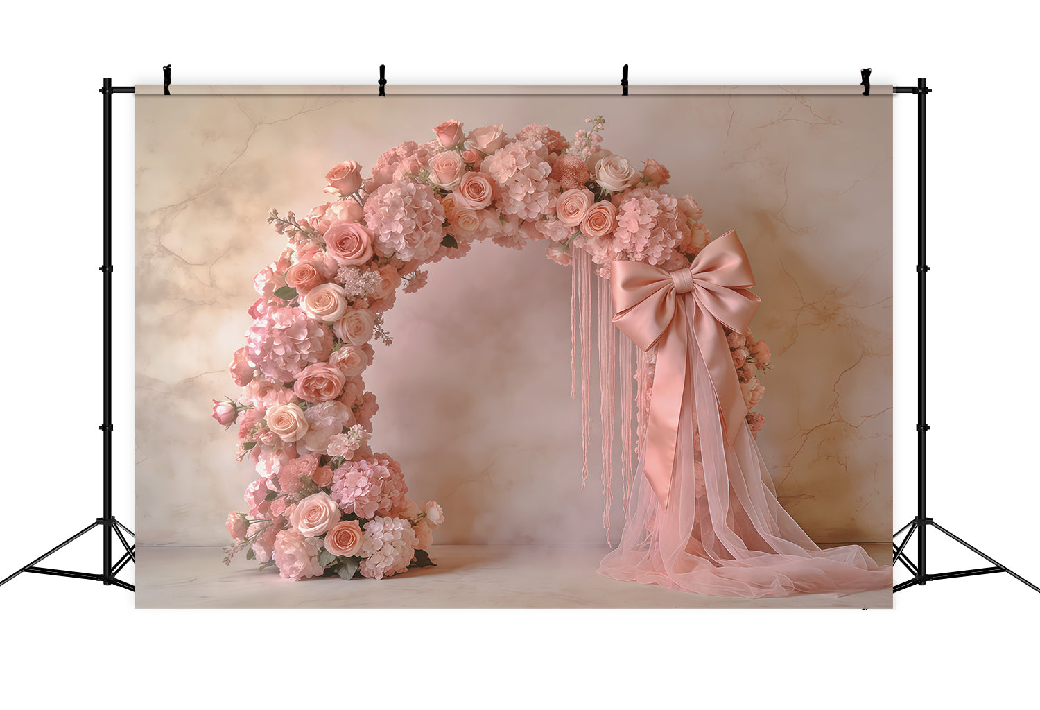 Carnation Mother's Day Backdrop Blush Rose Arch Bow Mother's Day Backdrop UK CSH63-52