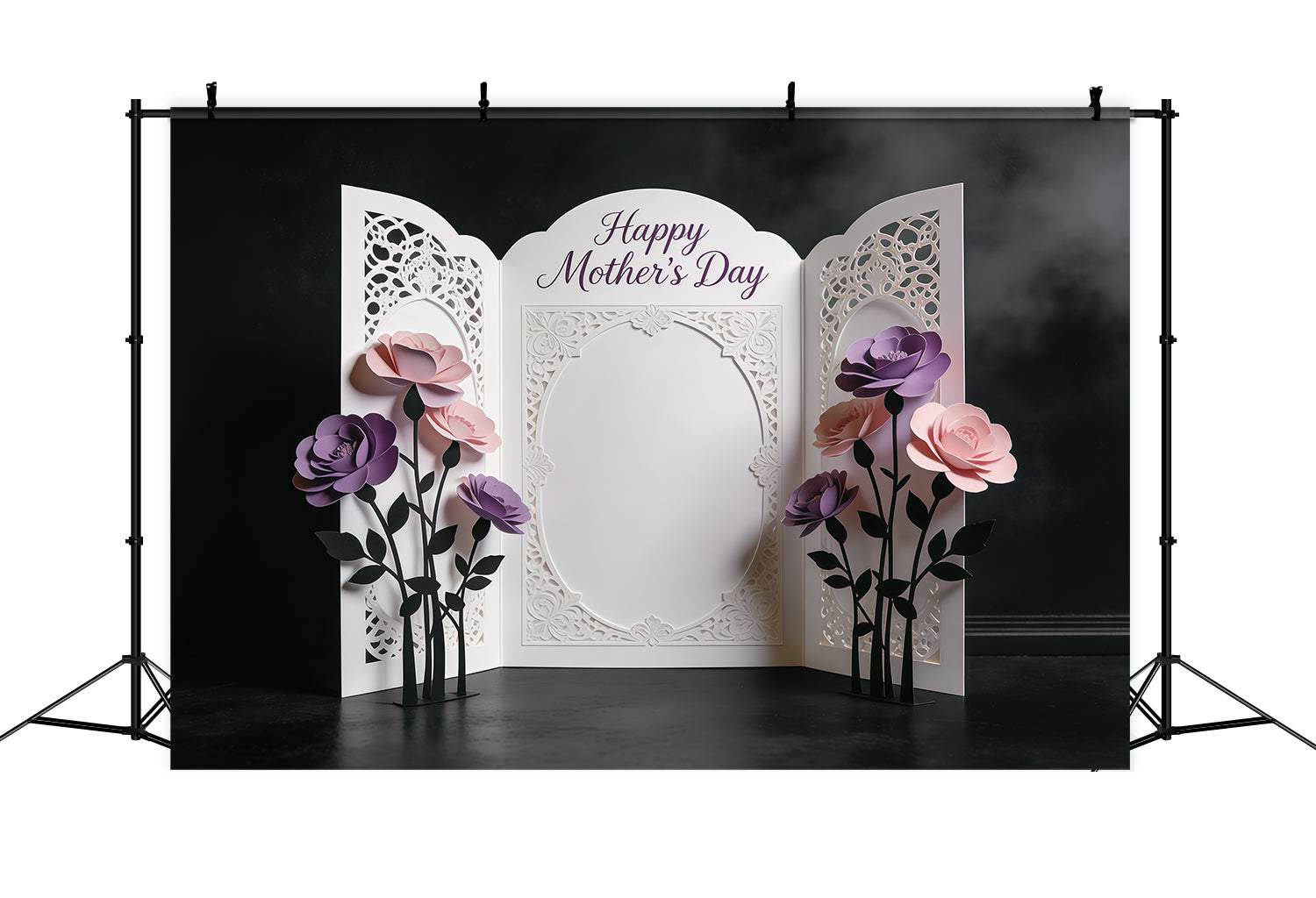 Mother’s Day Lettering Backdrop Lavender Paper Bloom Panel Mother's Day Photo Backdrop UK CSH63-67