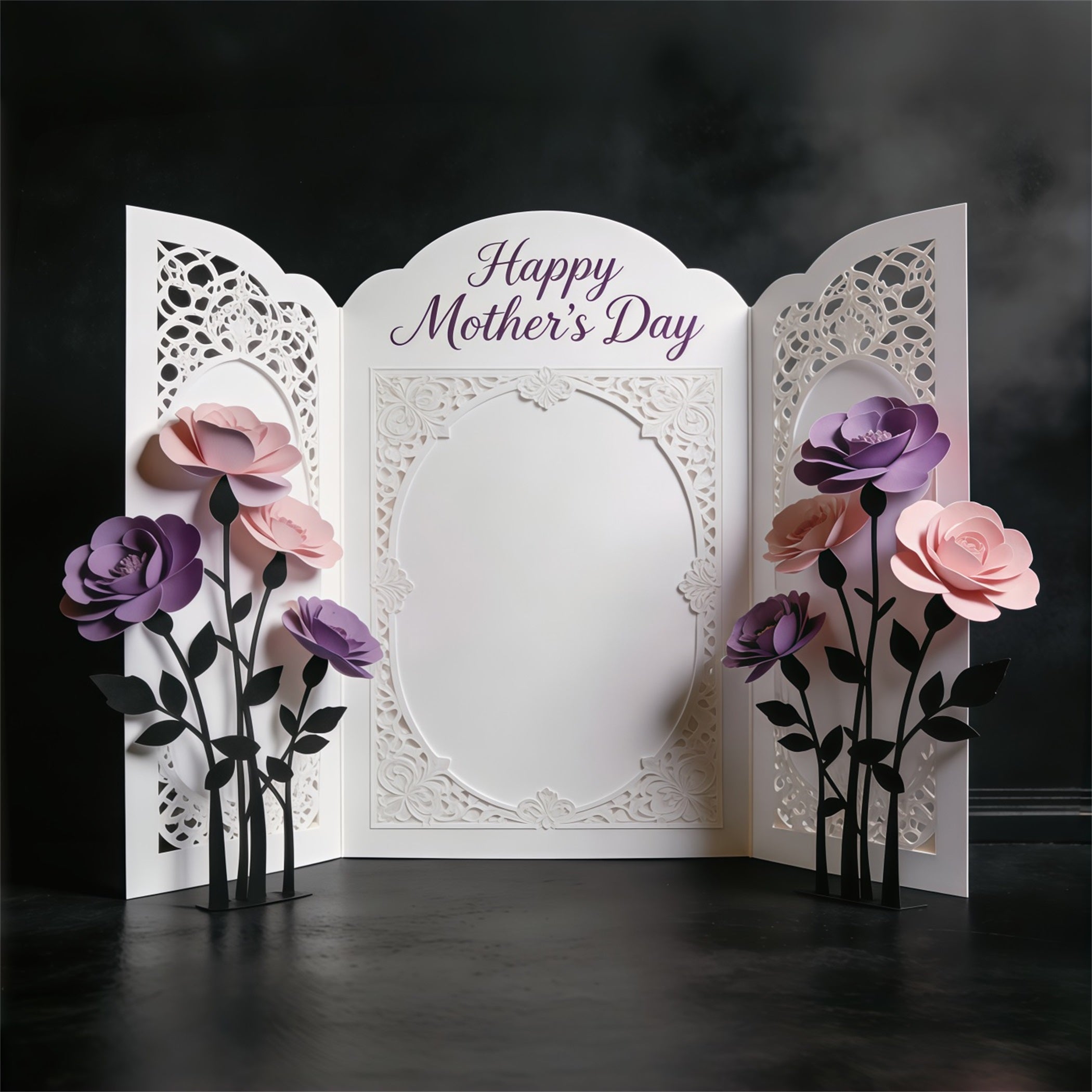 Mother’s Day Lettering Backdrop Lavender Paper Bloom Panel Mother's Day Photo Backdrop UK CSH63-67