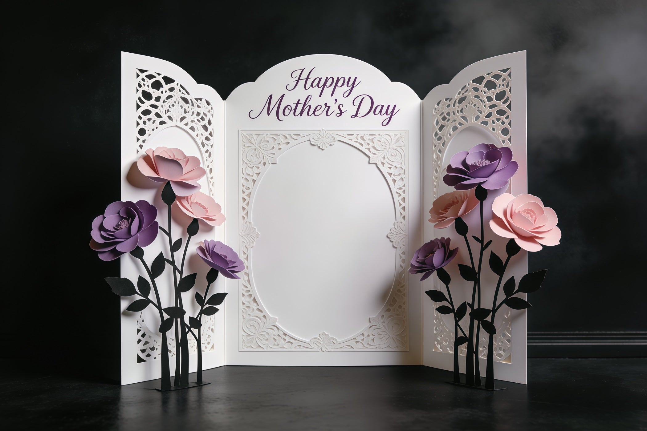 Mother’s Day Lettering Backdrop Lavender Paper Bloom Panel Mother's Day Photo Backdrop UK CSH63-67