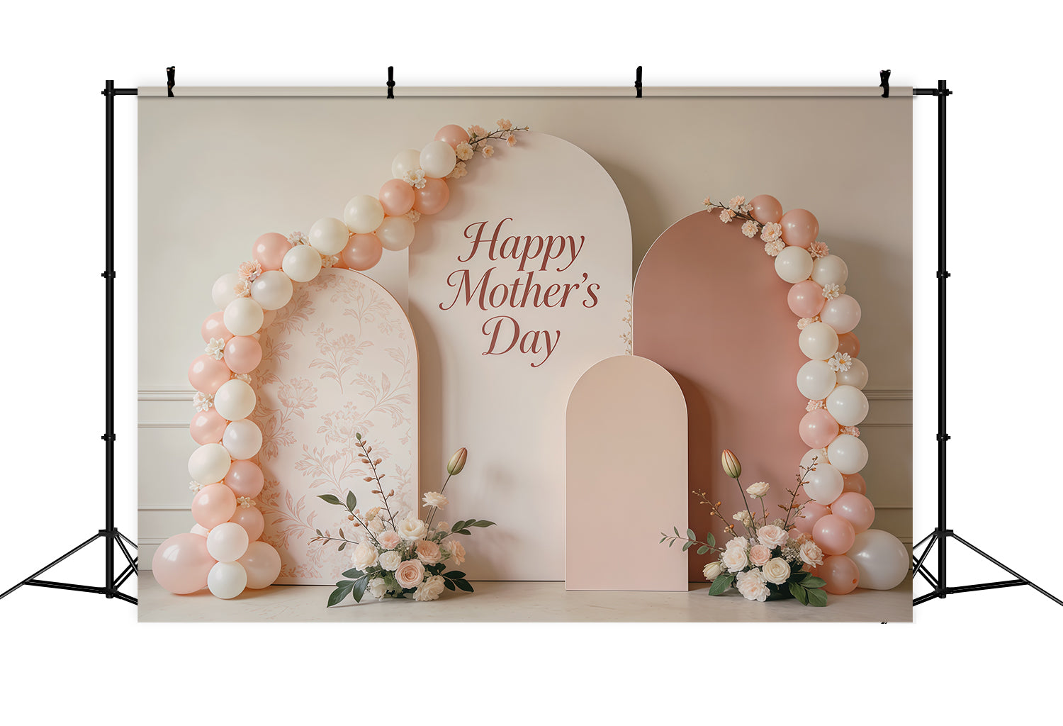 Mother’s Day Lettering Backdrop Blush Balloon Arch Panel Mother's Day Photo Backdrop UK CSH63-68