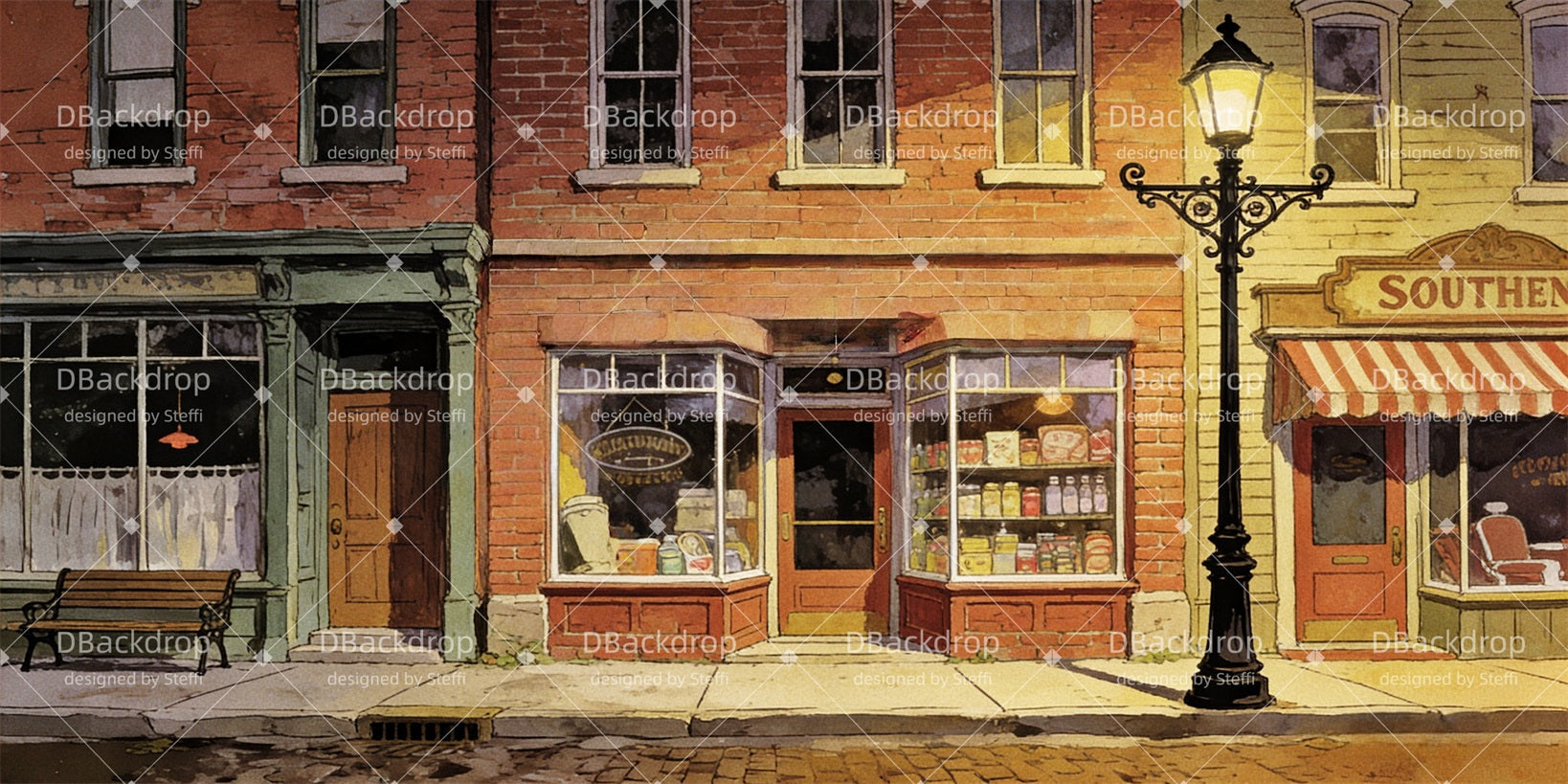 Theater Backdrop Southern Town Street Scene Stage Backdrop Ideas UK CSH63-T18