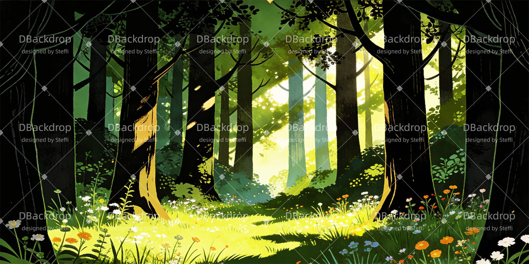 Scenic Backdrops Fairytale Forest Scenery Backdrops For Theater UK CSH63-T21