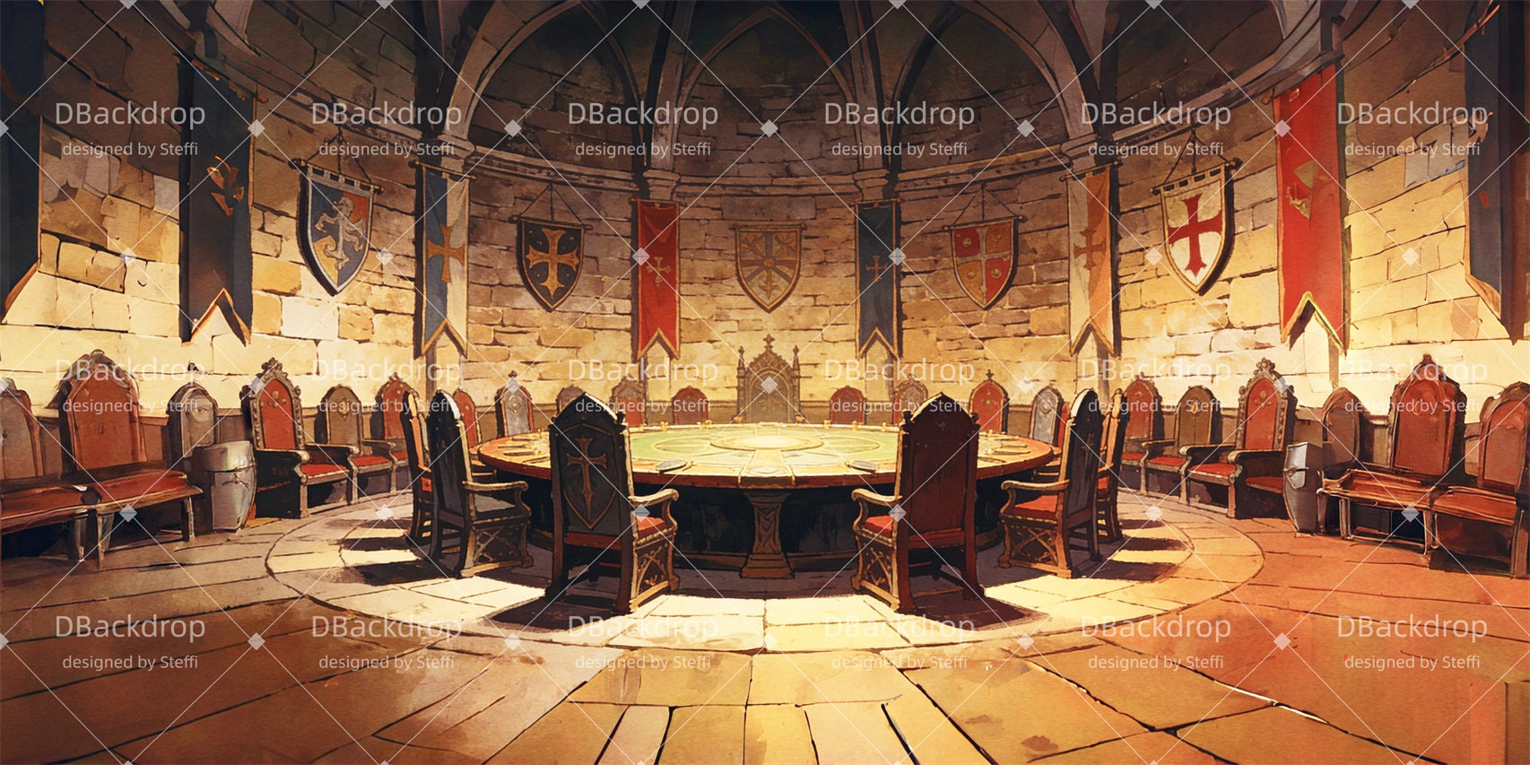 Large Stage Backdrops Roundtable Conference Room Stage Backdrop UK CSH63-T26