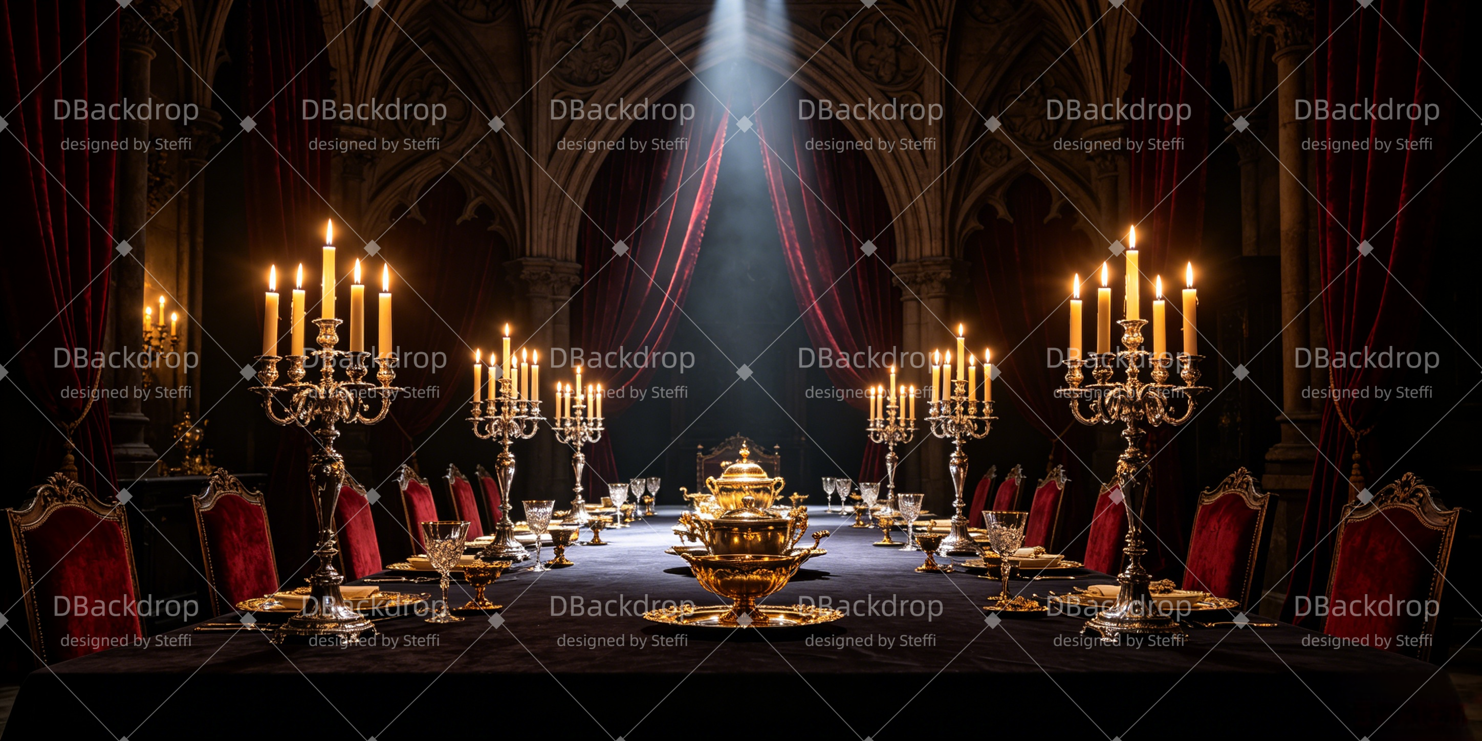 Stage Backdrop Ideas Gothic Candle Banquet Theater Backdrop UK CSH66-T38