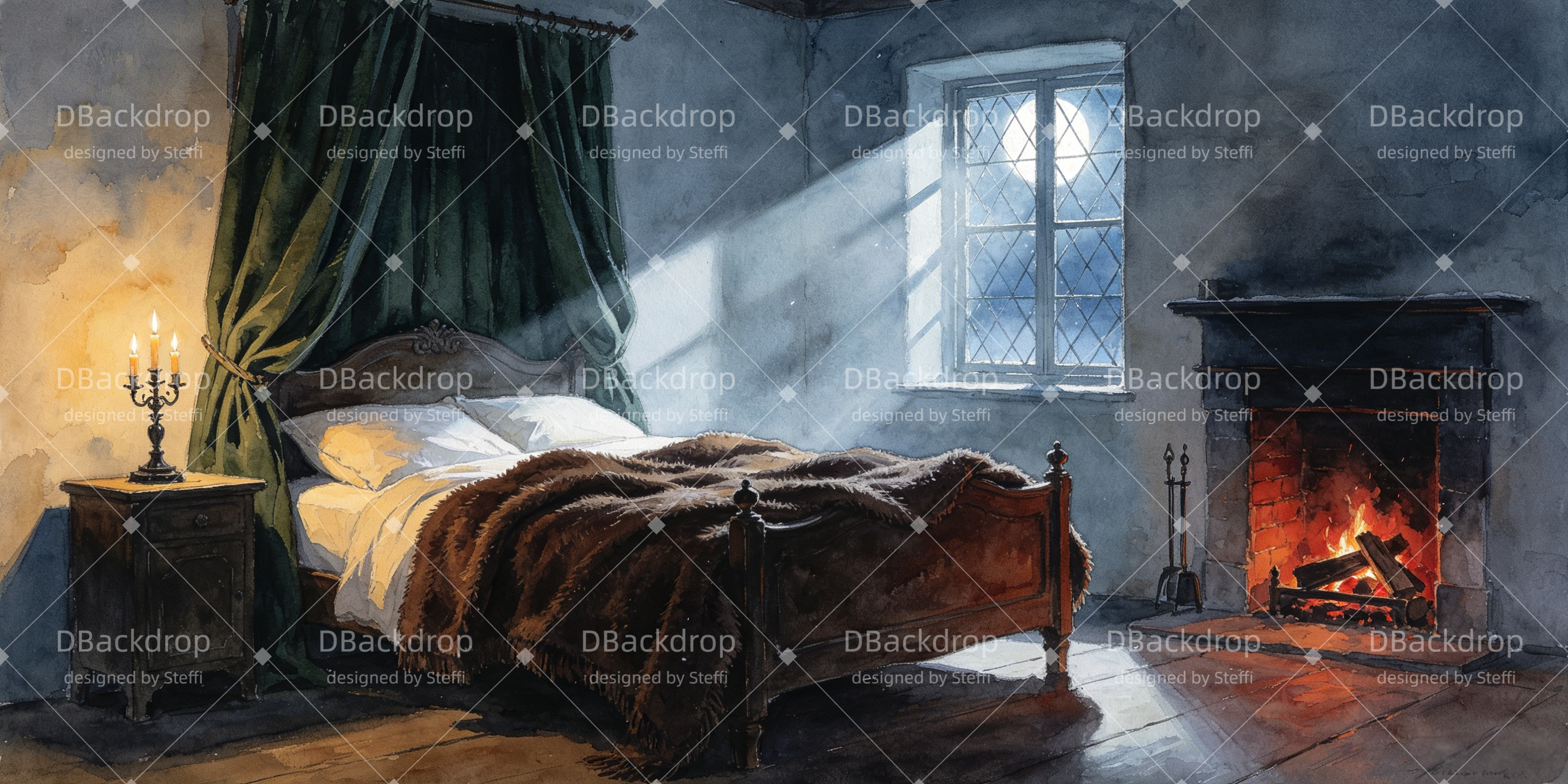 Stage Backdrops Fireplace Bedroom Theater Backdrops For UK Sale CSH66-T64