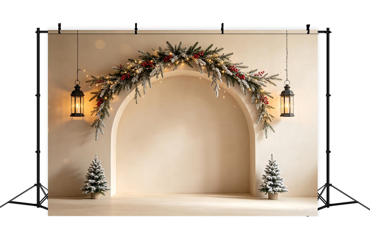 Boho Christmas Backdrop Elegant Garland Archway Christmas Backdrop UK CSH68-89