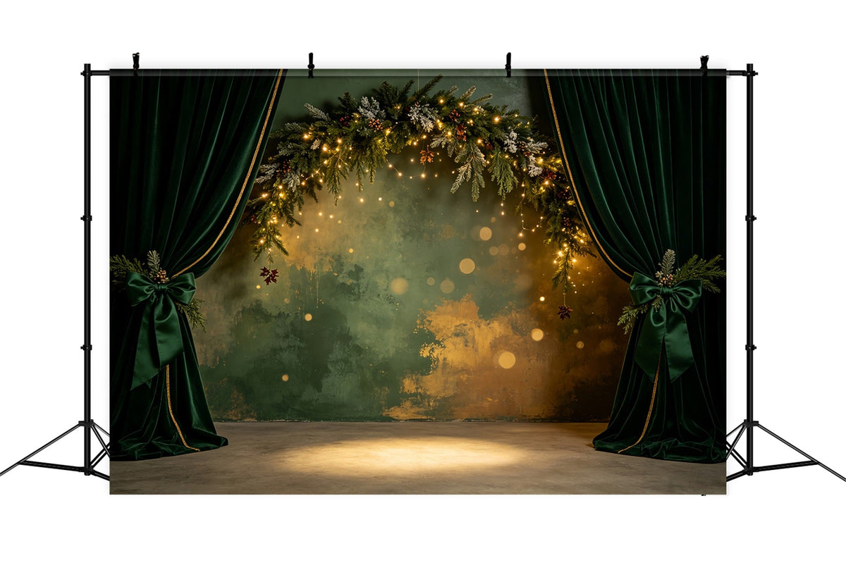 Christmas Wall Backdrop Emerald Velvet Garland Arch Christmas Indoor Backdrop UK CSH69-18