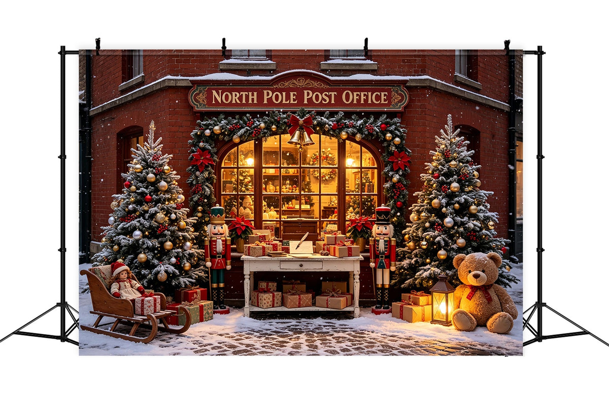 Outdoor Christmas Backdrop North Pole Post Office Photography Backdrops Christmas UK CSH69-4