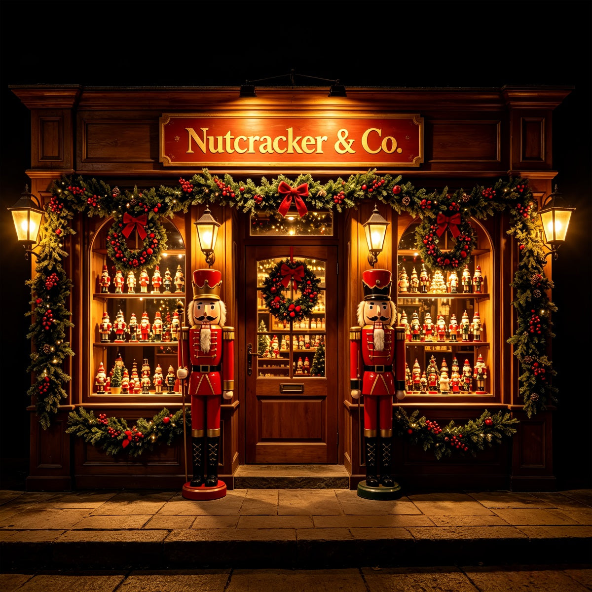 Nutcracker Party Scene Backdrop Toy Shopfront Display Nutcracker Land Of Sweets Backdrop UK CSH69-71
