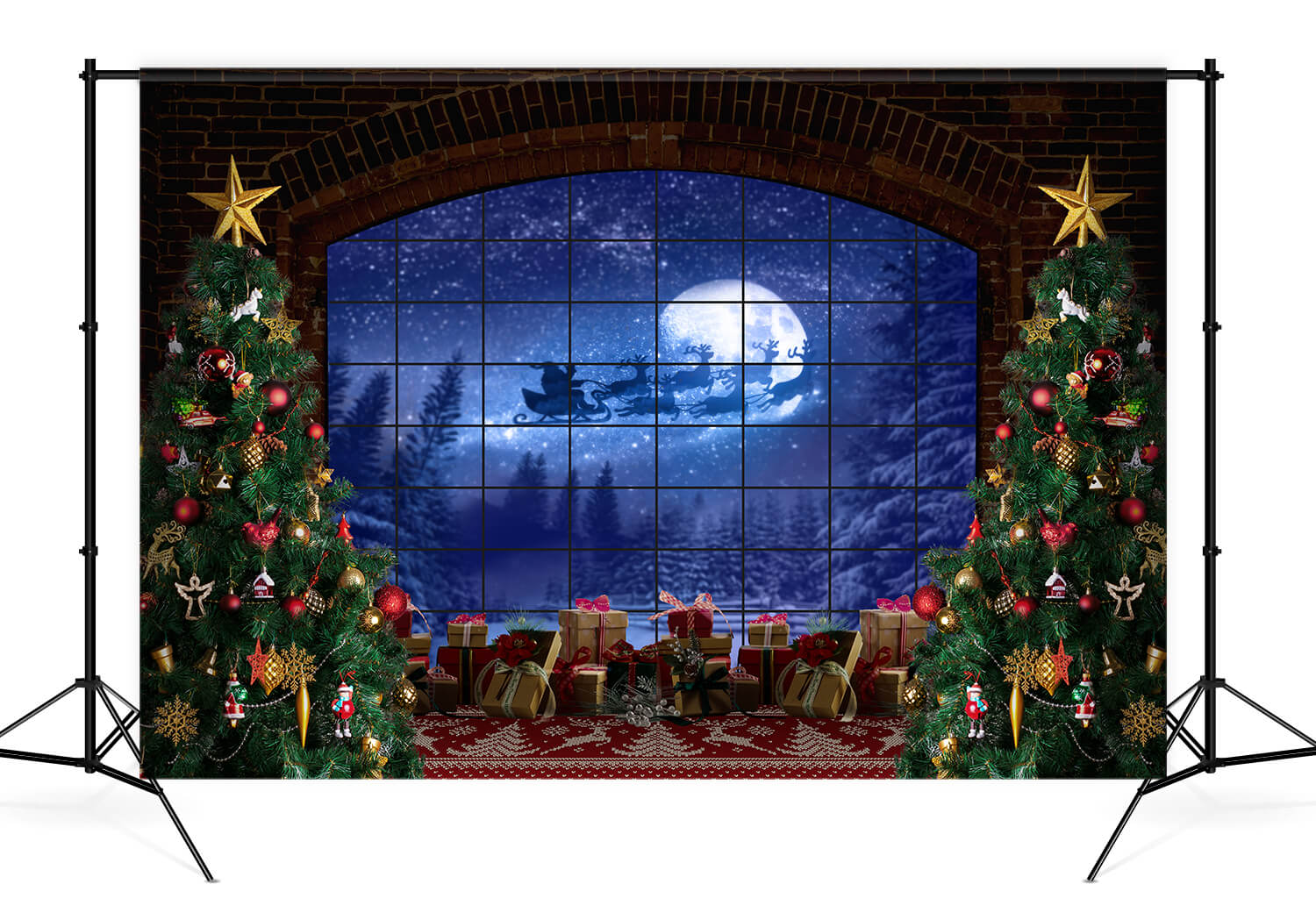 Christmas Tree Window Gifts Photography Backdrop  D822