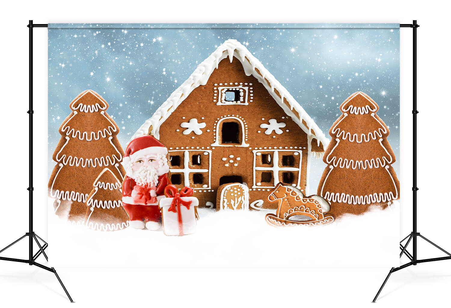 Gingerbread House Candy Canes Photo Shoot Backdrop D823