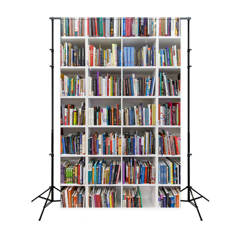 Library Bookshelf Books Back to School Backdrop UK DBD7-41