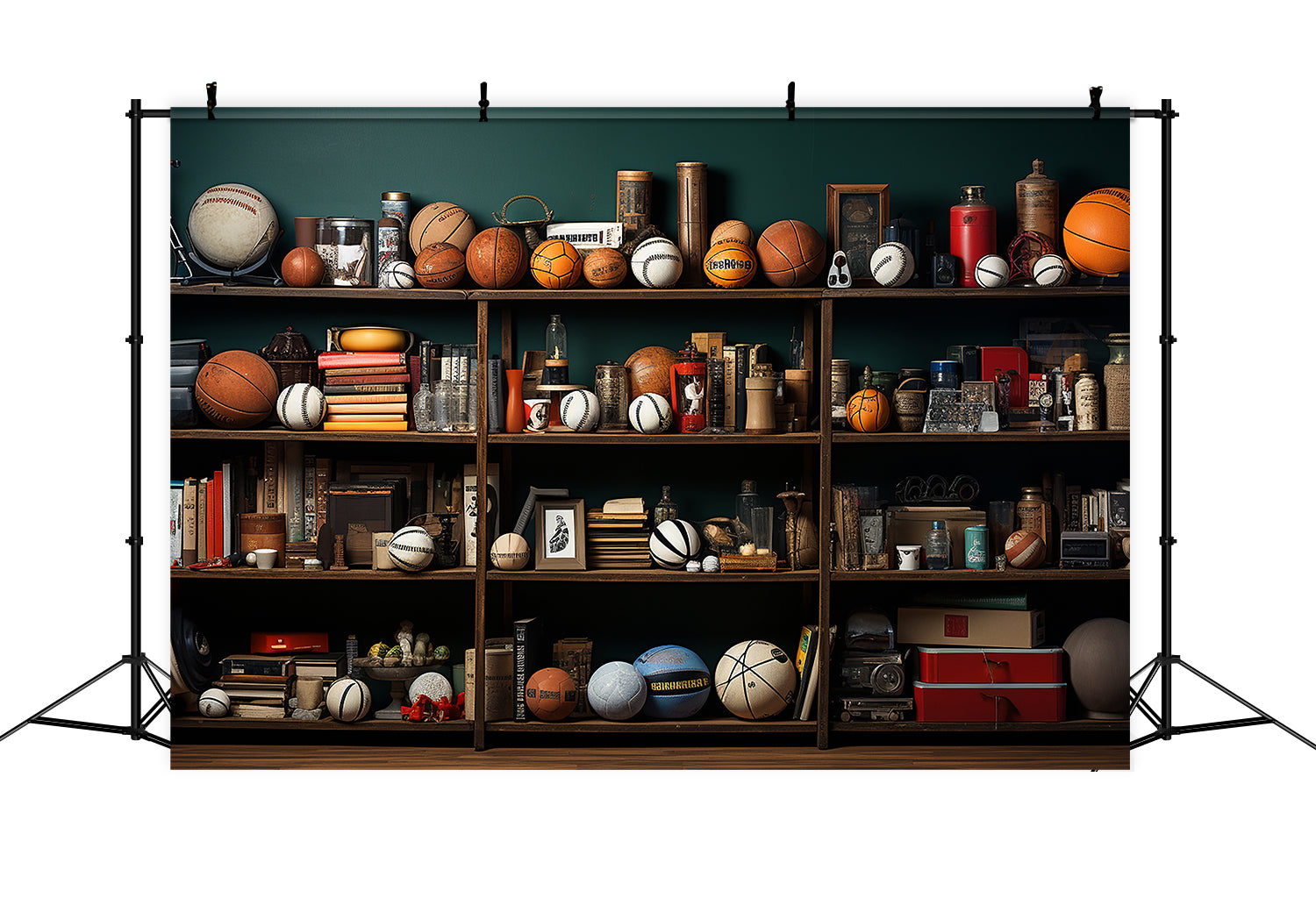 Sports Balls Shelf Back to School Backdrop UK DBD7-59