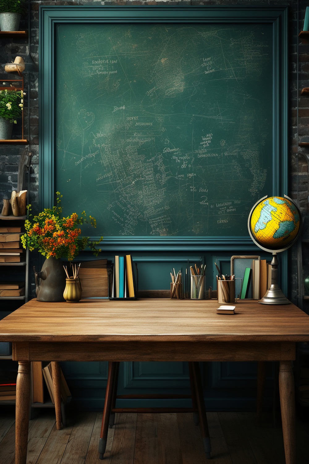 Back to School Blackboard Desk Backdrop UK DBD7-64