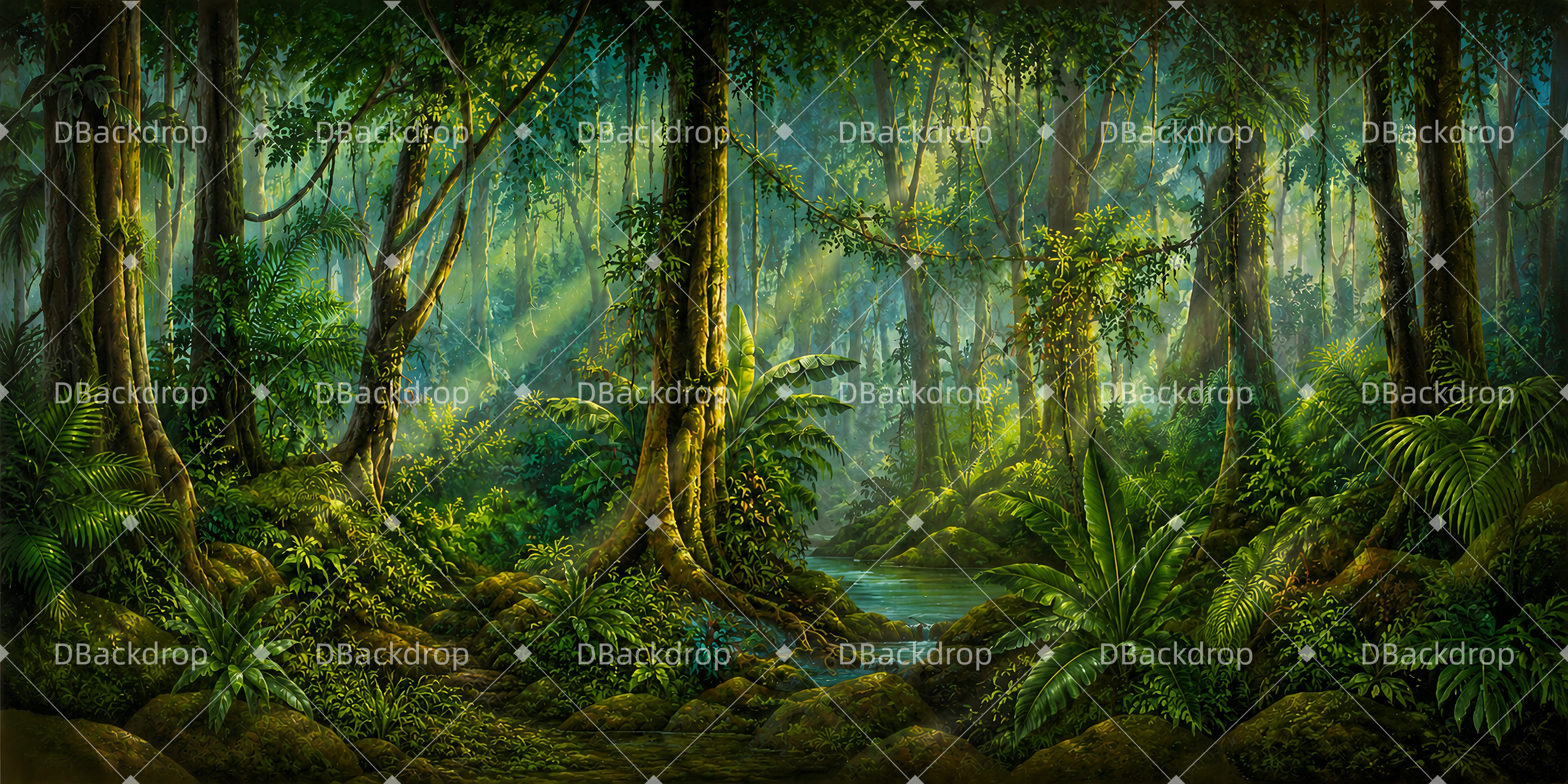 Forest Stage Backdrop African Tropical Jungle Theater Backdrops UK DLS65-T2