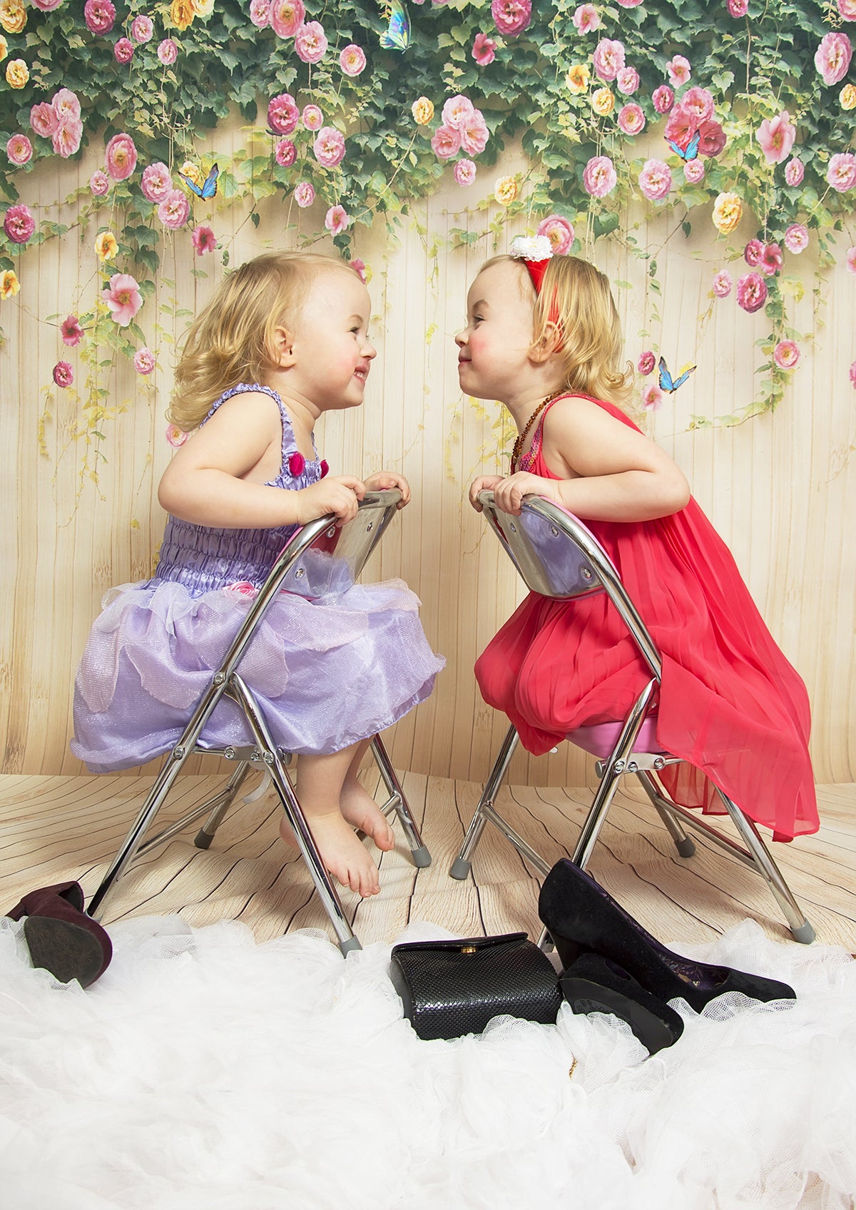 Beautiful Floral Wood Backdrop UK for Photo Booth F-1489