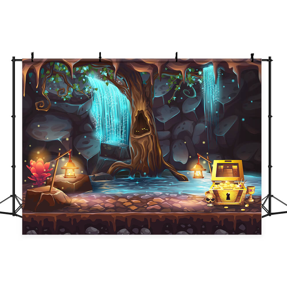 Night Forest Cartoon Fairytale Photography Backdrop UK G-608