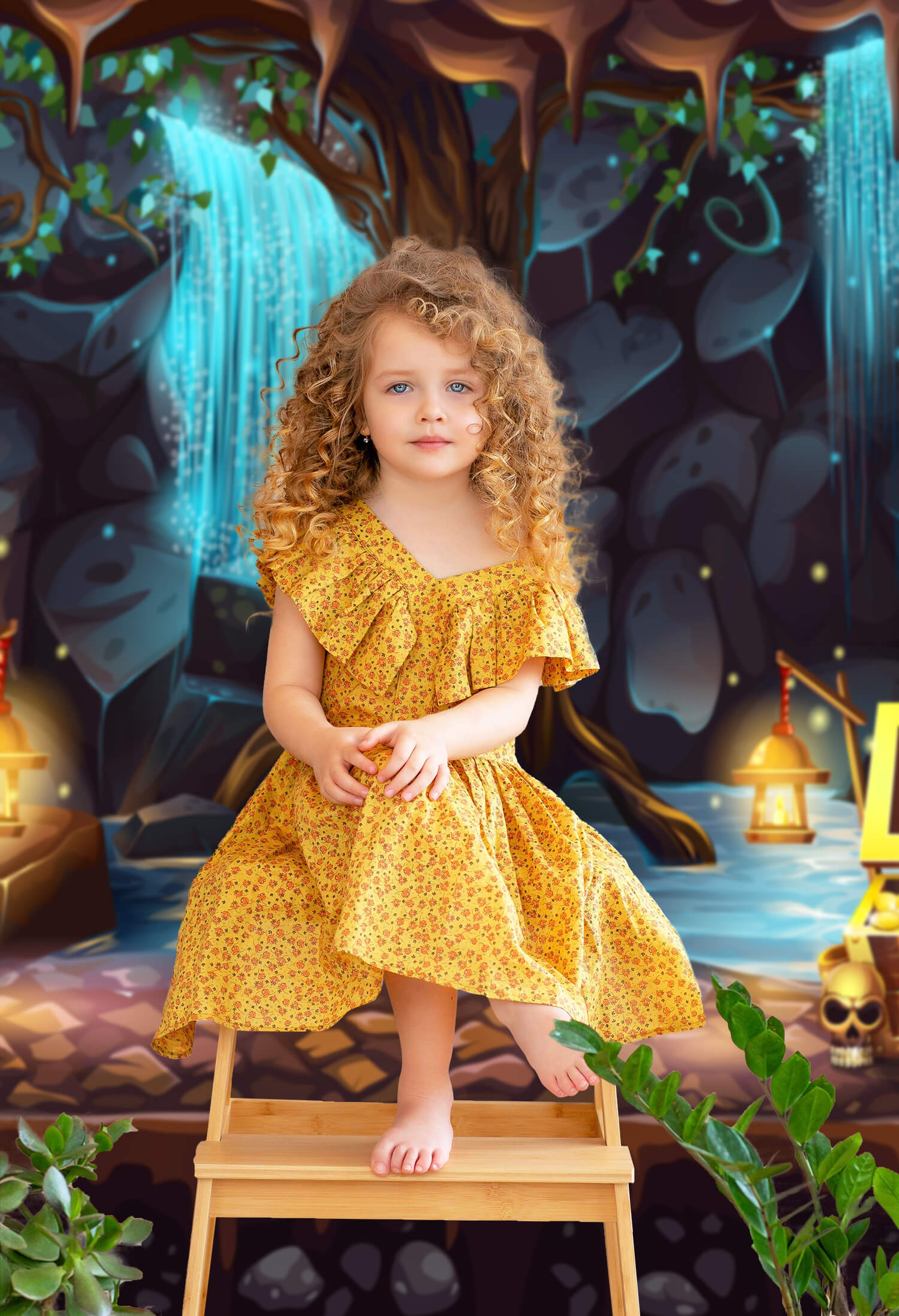 Night Forest Cartoon Fairytale Photography Backdrop UK G-608