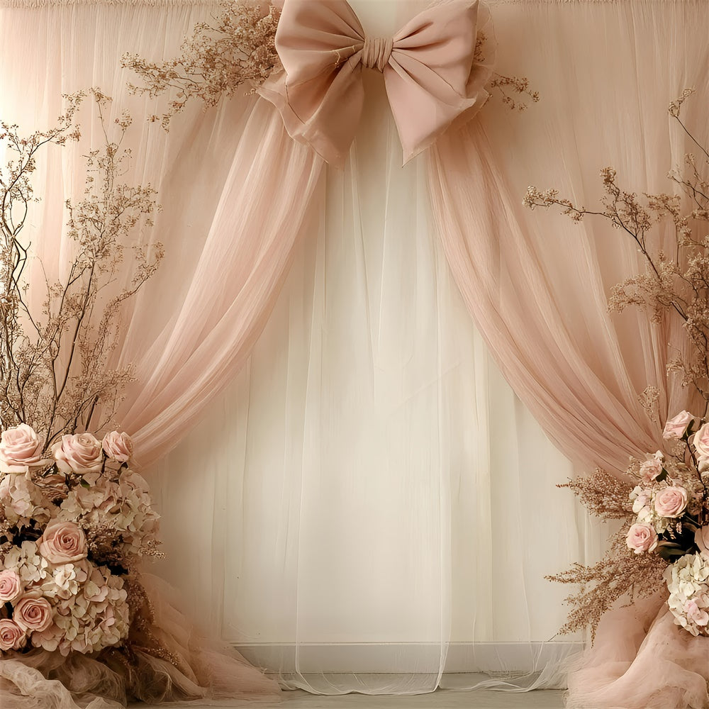 Happy Mother's Day Backdrop Dreamy Floral Silk Bow Backdrop UK GQ2-119