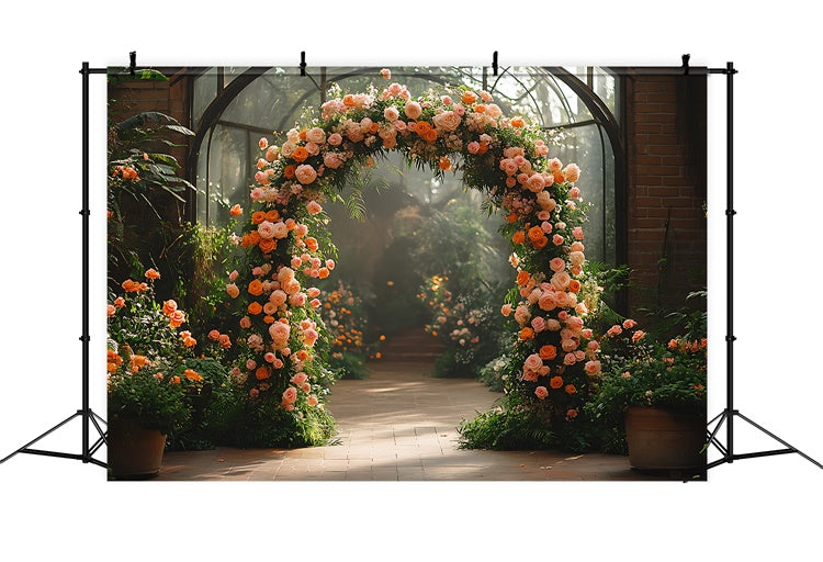 Mother's Day Photo Backdrops Lush Rose Garden Arch Backdrop UK GQ2-166