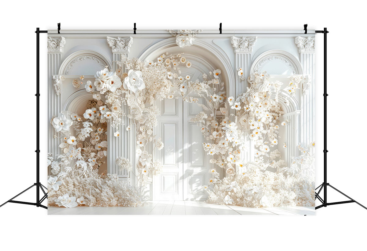 Backdrops For Mother's Day Delicate White Blossom Arch Backdrop UK GQ2-178