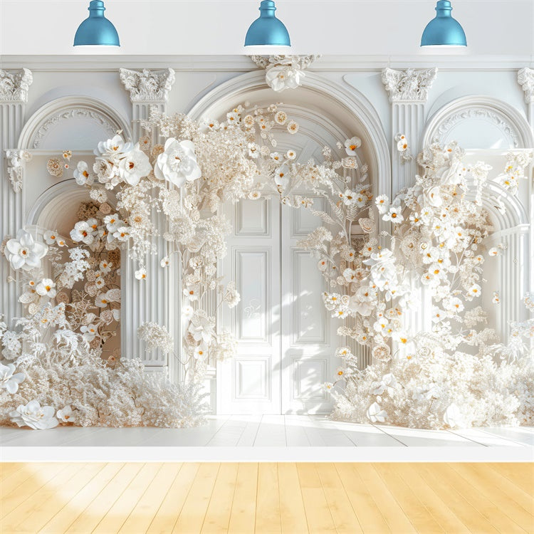 Backdrops For Mother's Day Delicate White Blossom Arch Backdrop UK GQ2-178