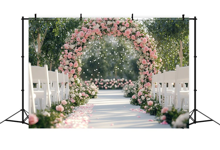 Backdrops For Mother's Day Romantic Pink Rose Archway Backdrop UK GQ2-187