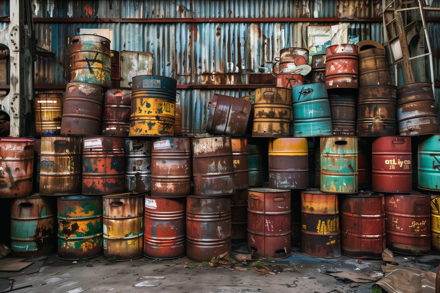 Fathers Day Photo Backdrop Ideas Industrial Oil Barrel Backdrop UK GQ2-217