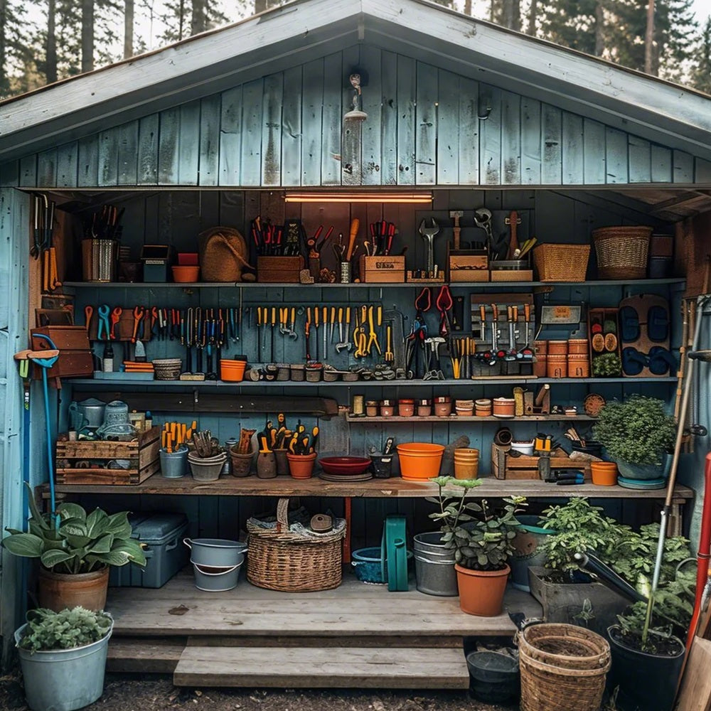 Fathers Day Photo Backdrop Wooden Workbench Tools Backdrop UK GQ2-230