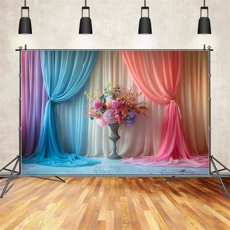 Mothers Day Backdrop Romantic Ombre Curtain Blossom Backdrop UK GQ2-88