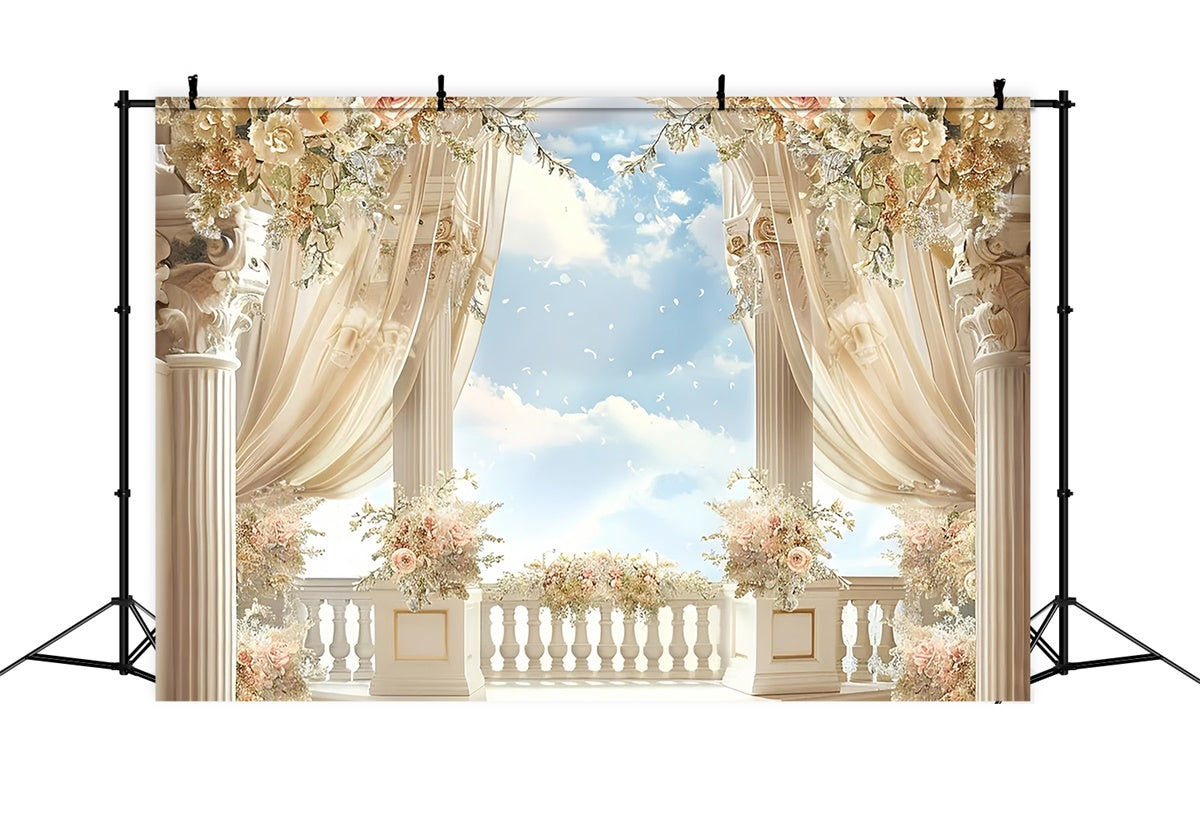 Mother's Day Backdrop Romantic Vintage Garden Terrace Backdrop UK GQ2-90