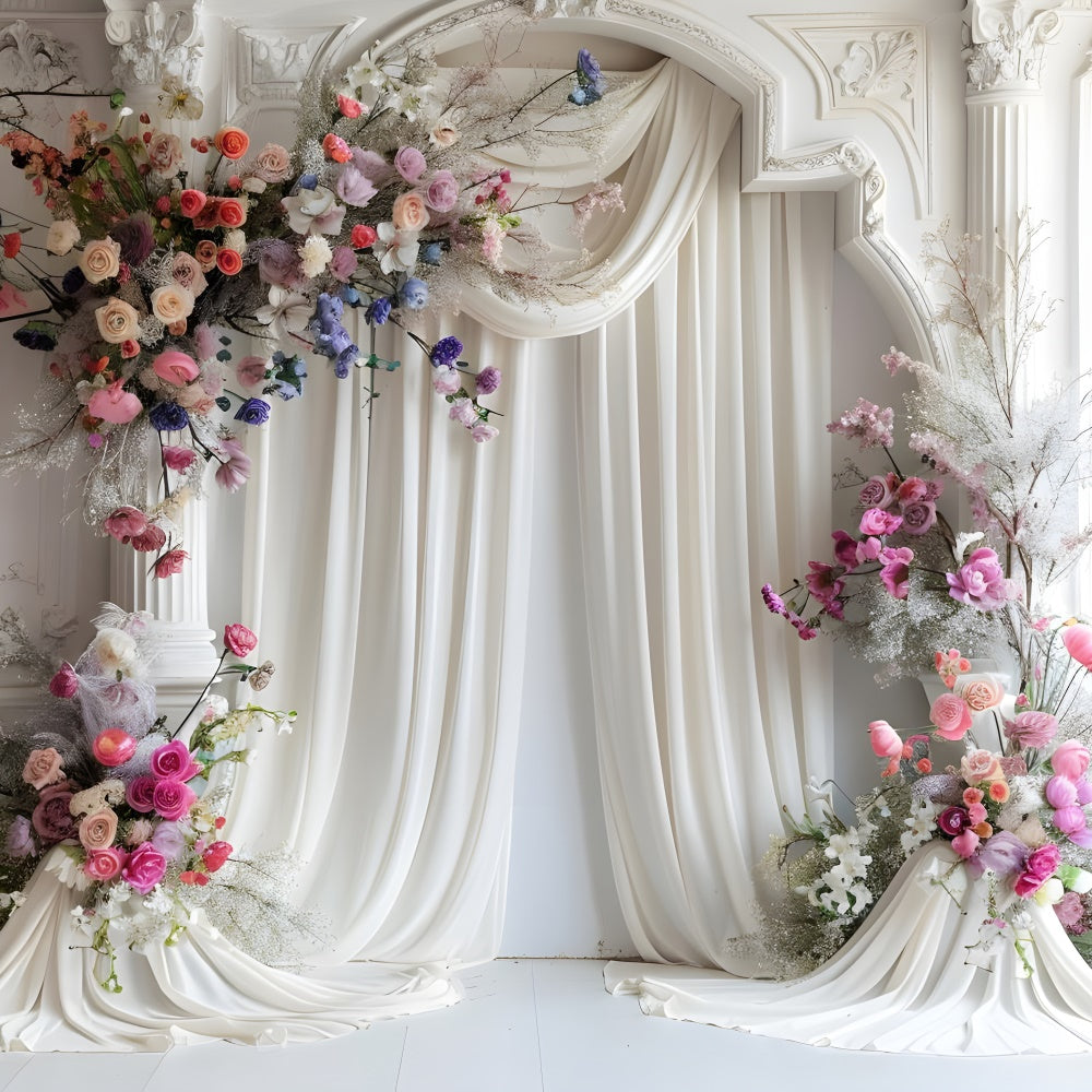 Mother's Day Photo Backdrop French Romantic Floral Arch Backdrop UK GQ2-97