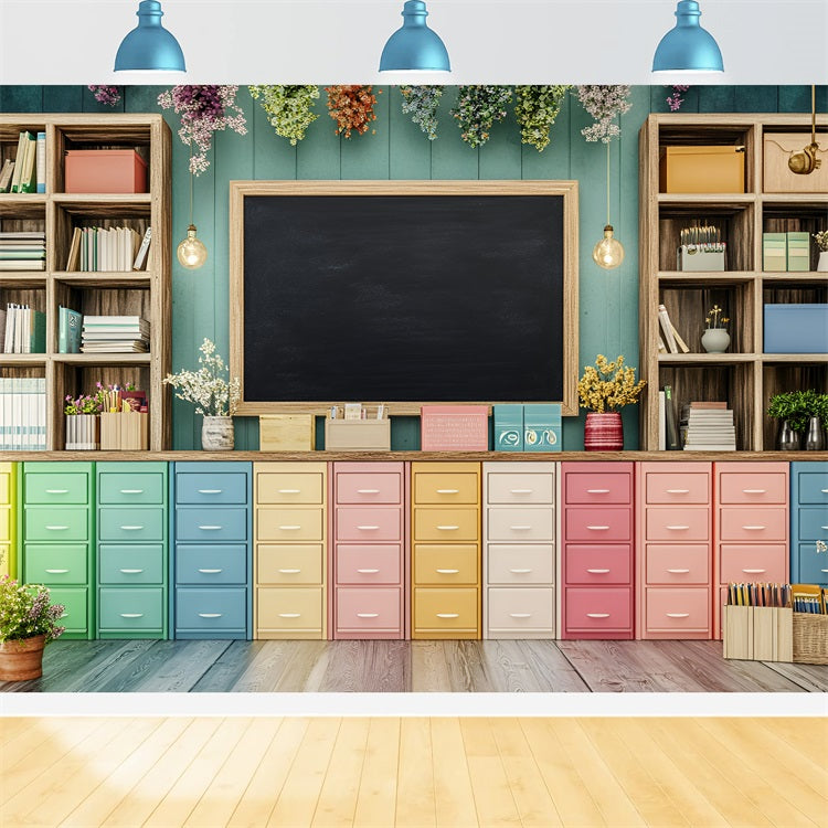 Back To School Photography Backdrops Classroom Storage Blackboard Backdrop UK GQ3-106
