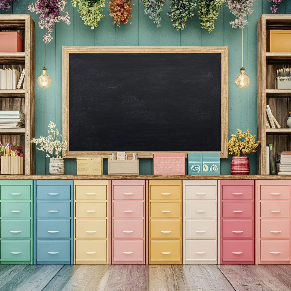 Back To School Photography Backdrops Classroom Storage Blackboard Backdrop UK GQ3-106