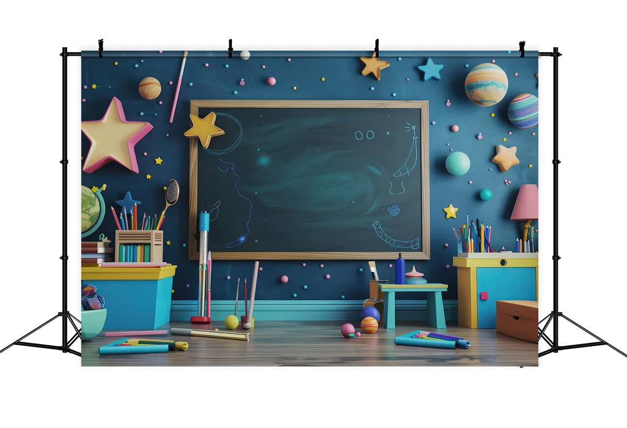 Backdrop Back To School Space-Themed Classroom Backdrop UK GQ3-110