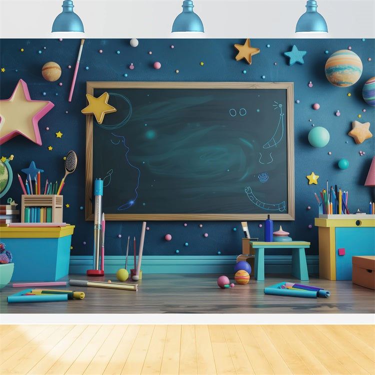Backdrop Back To School Space-Themed Classroom Backdrop UK GQ3-110