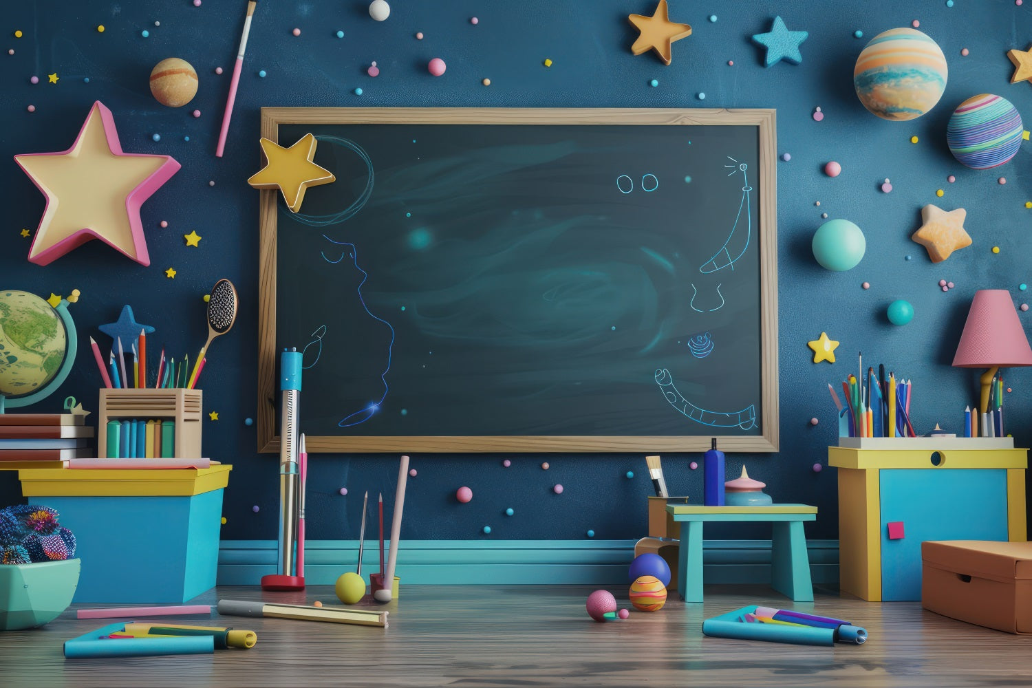 Backdrop Back To School Space-Themed Classroom Backdrop UK GQ3-110
