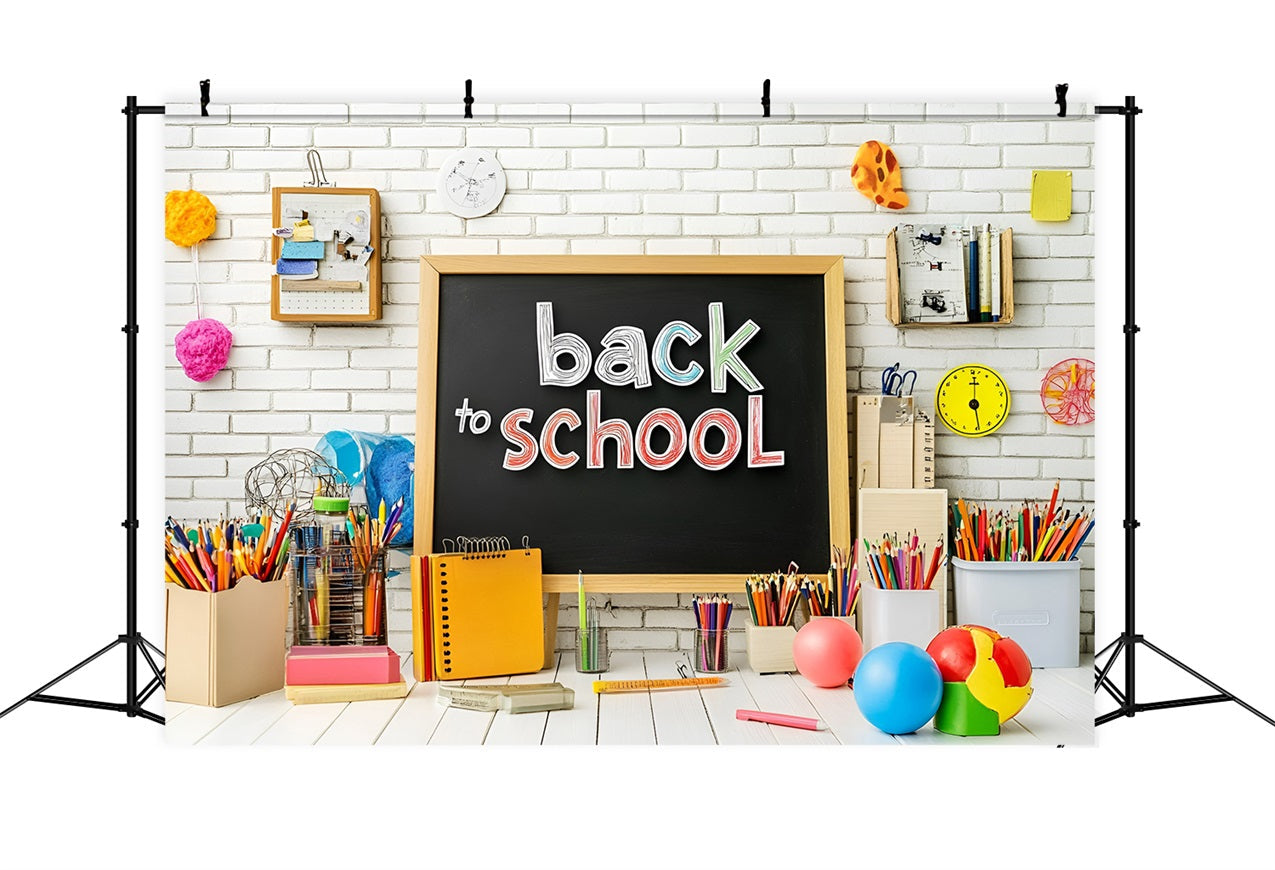 Back To School Backdrop Supplies Chalkboard Learning Backdrop UK GQ3-119