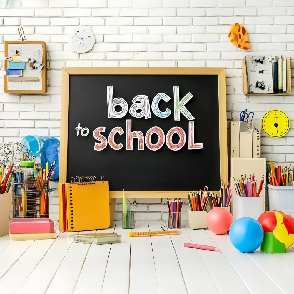 Back To School Backdrop Supplies Chalkboard Learning Backdrop UK GQ3-119