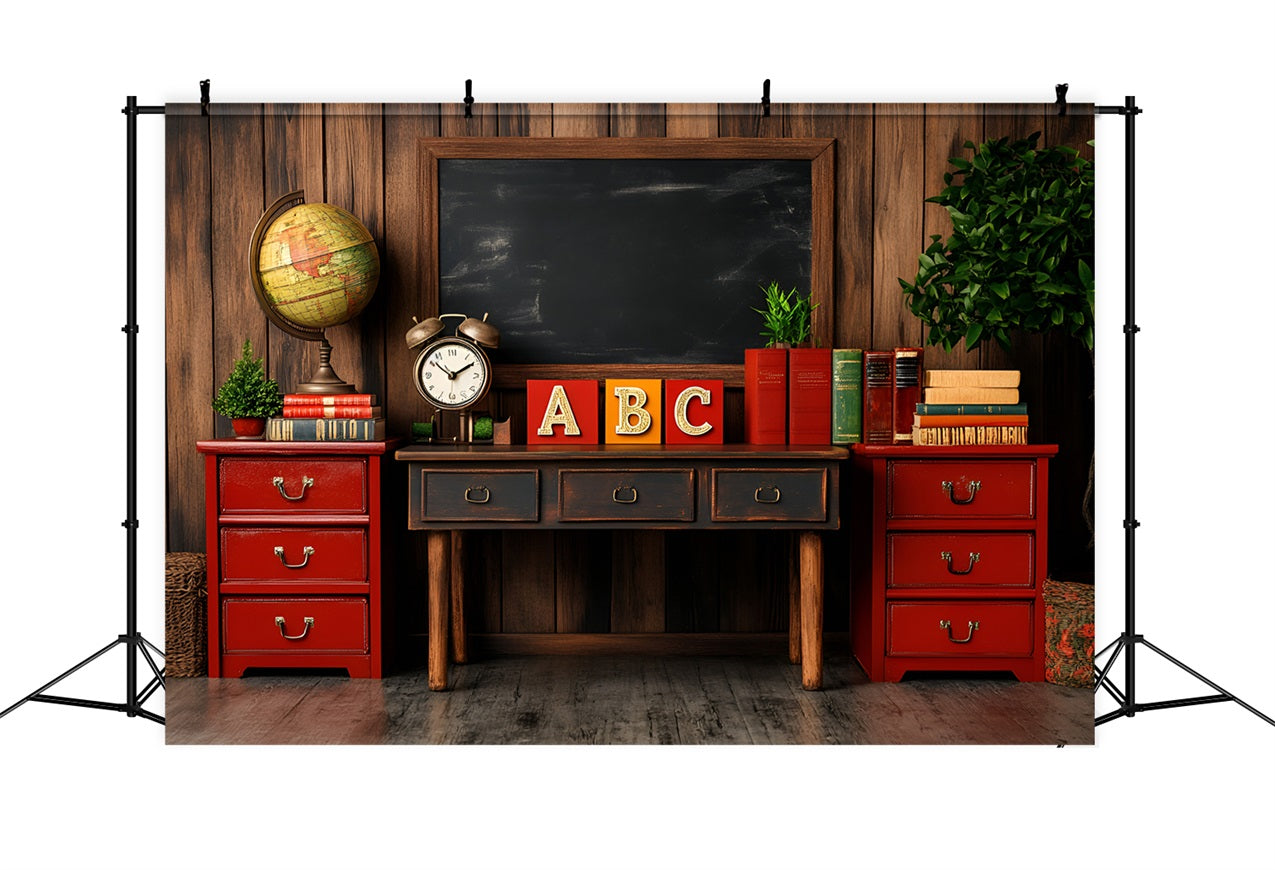 Back To School Backdrops Rustic Classroom Chalkboard Backdrop UK GQ3-120