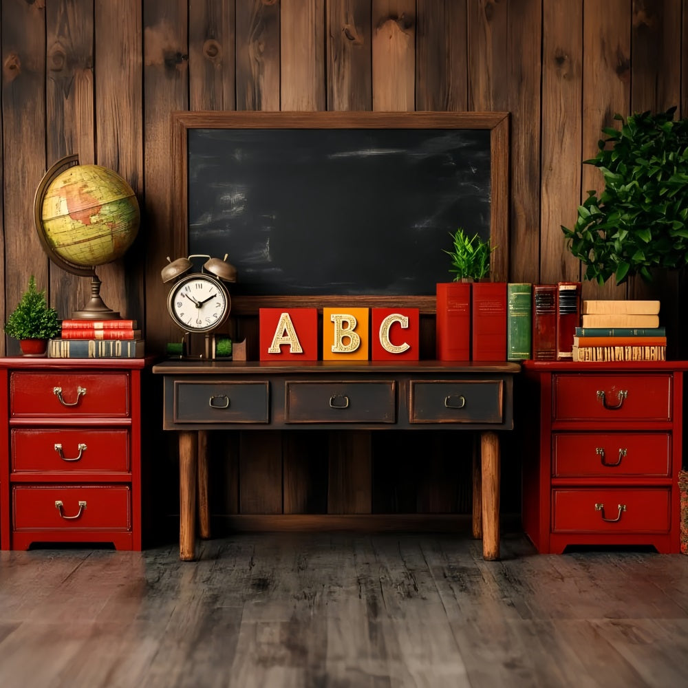 Back To School Backdrops Rustic Classroom Chalkboard Backdrop UK GQ3-120