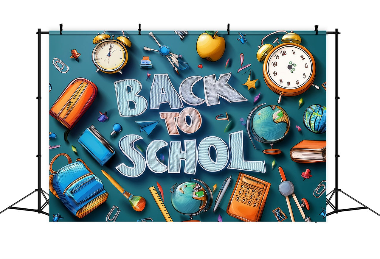 Back To School Photo Backdrop Ideas School Supplies Backdrop UK GQ3-127