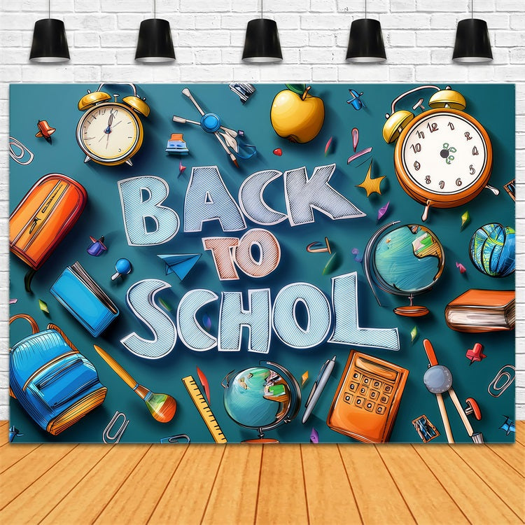Back To School Photo Backdrop Ideas School Supplies Backdrop UK GQ3-127