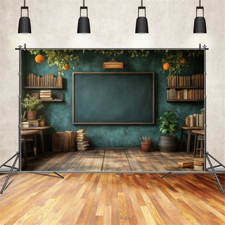 Back To School Backdrop Ideas Wooden Classroom Black Chalkboard Backdrop UK GQ3-133