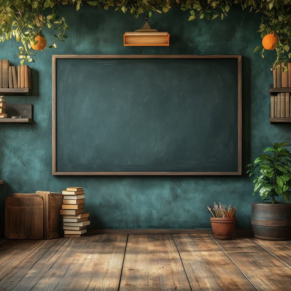 Back To School Backdrop Ideas Wooden Classroom Black Chalkboard Backdrop UK GQ3-133