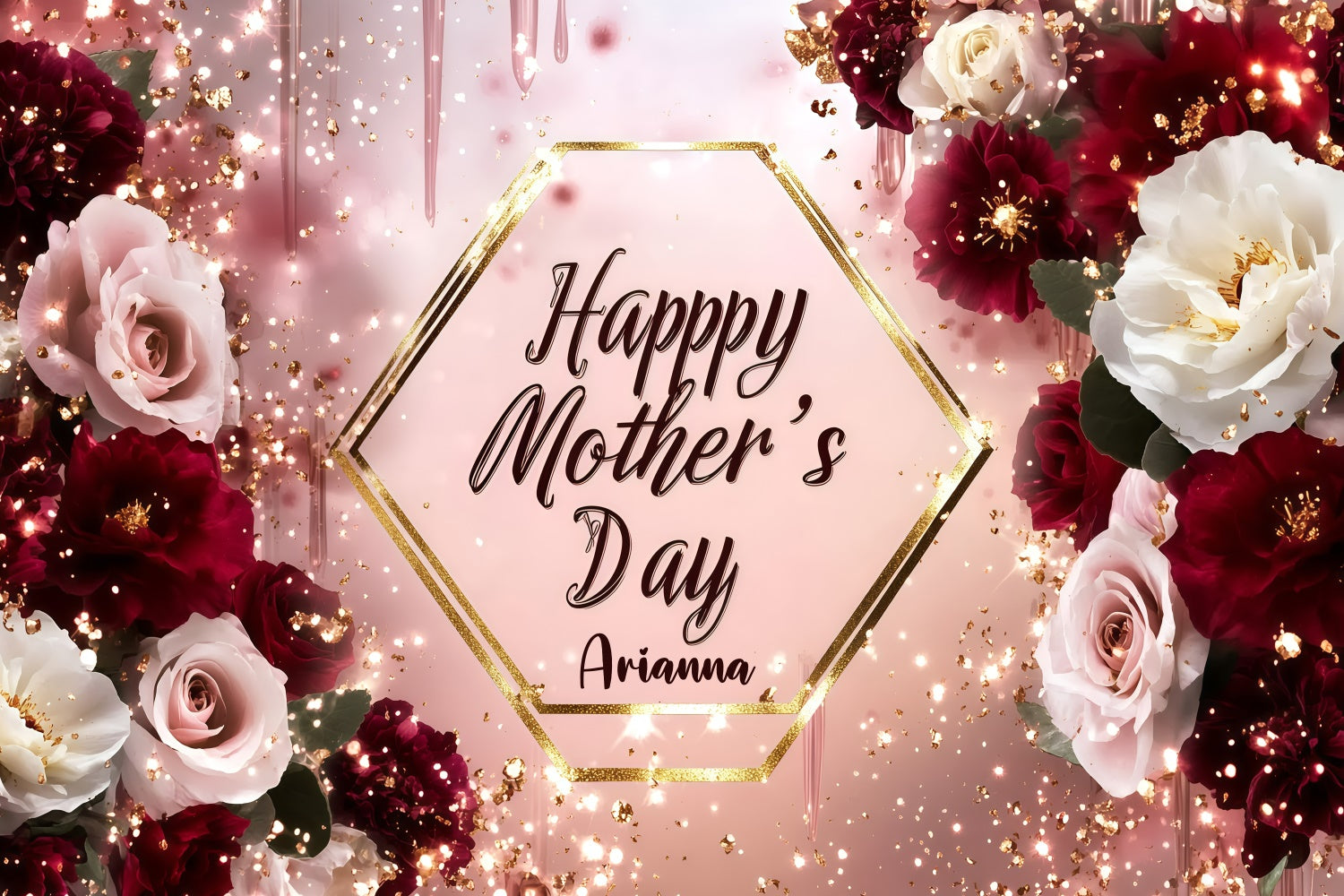 Mothers Day Backdrop Ideas Red Blooming Rose Personalized Backdrop UK GQ3-152