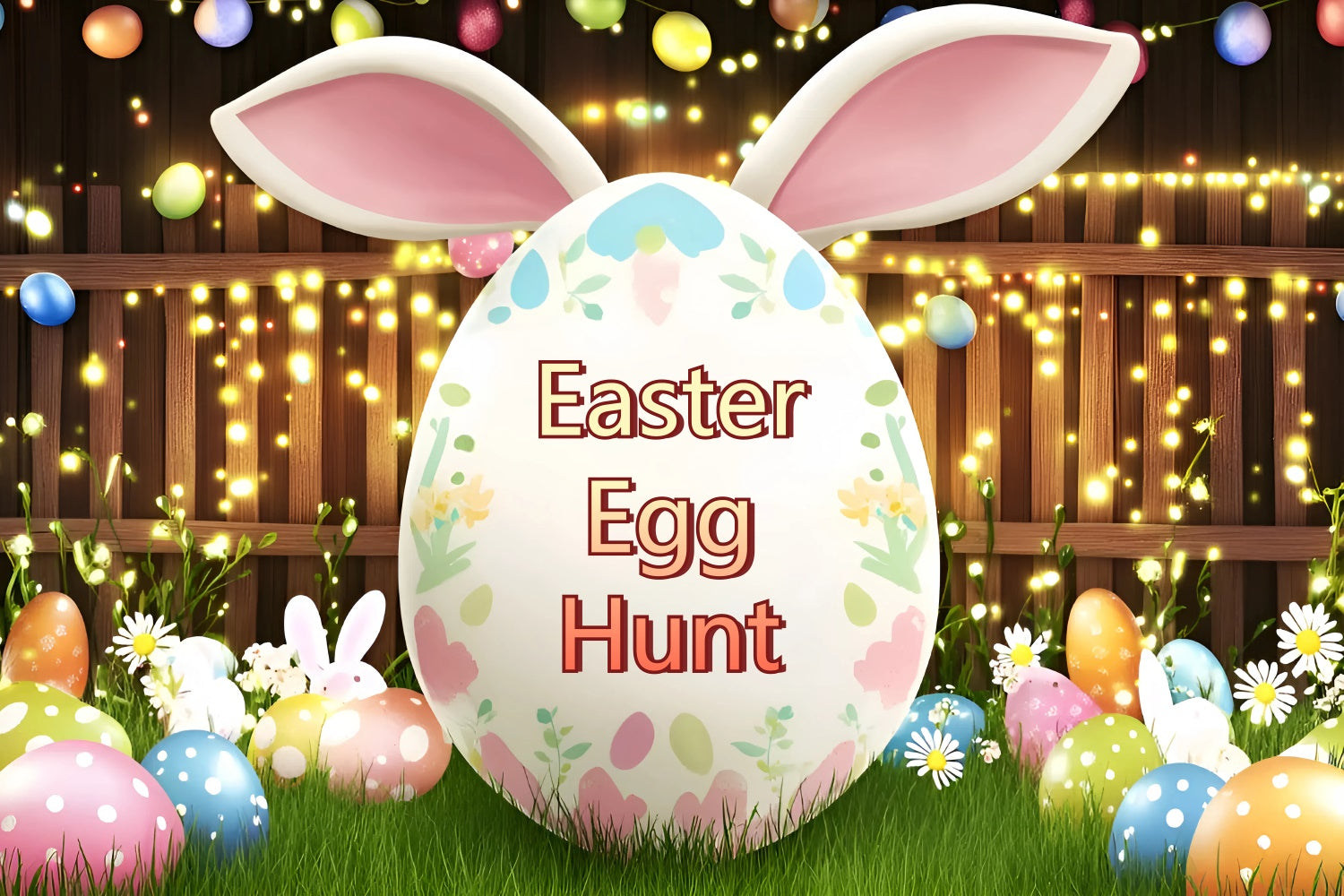 Photo Backdrops Easter Glowing Festive Egg Hunt Custom Backdrop UK GQ3-208