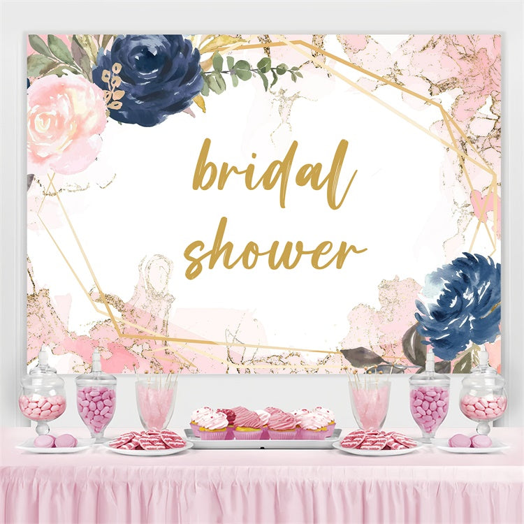 Bridal Shower Backdrop Elegant Watercolor Flower Customized Backdrop UK GQ3-218